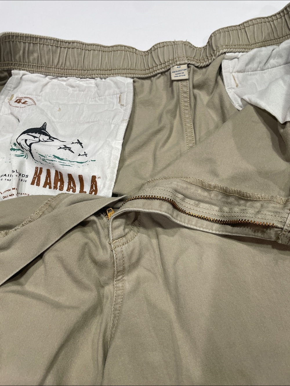 Kahala Men’s Flat Front Shorts in Khaki